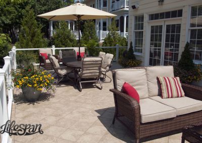 Lifespan Steel Framed Deck with concrete top and outdoor tile.